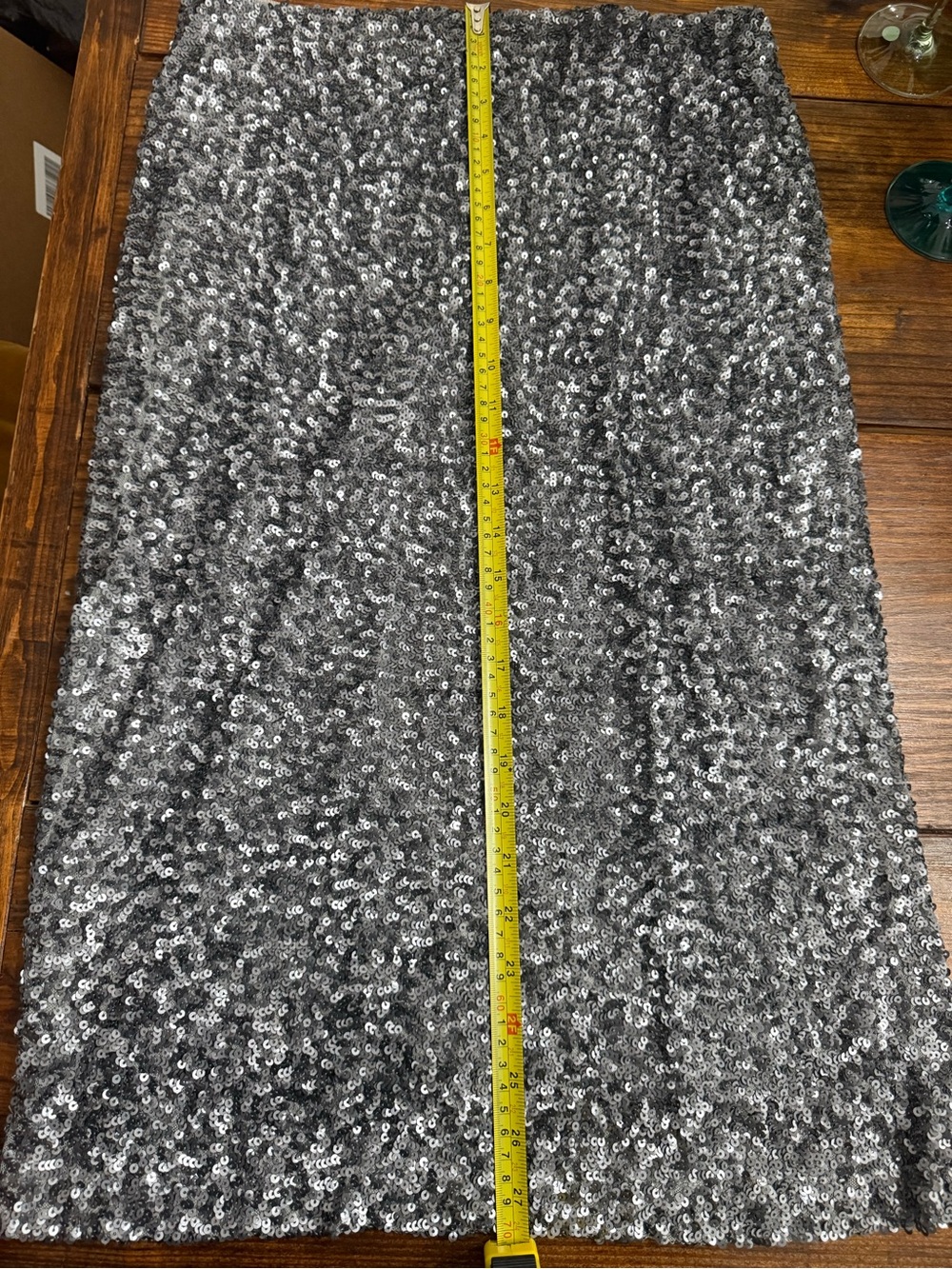 Lafayette 148 New York Silver Sequin Midi Skirt - Picture 2 of 3